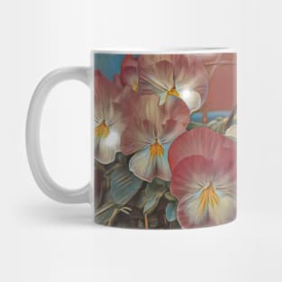 Pansy Flower Tendril Floral Flower Pattern Mug